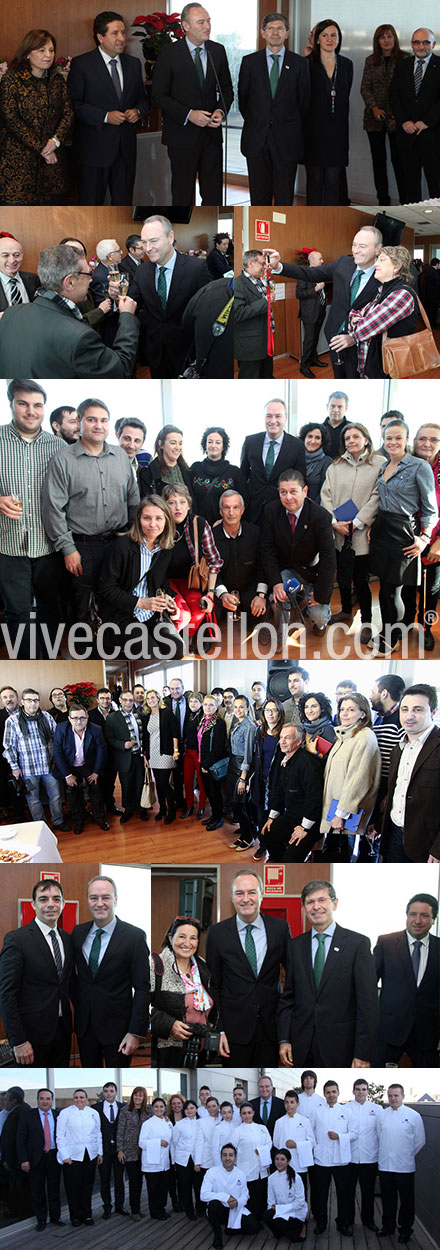 Alberto Fabra junto a los representantes de los medios de comunicación de la provincia de Castellón