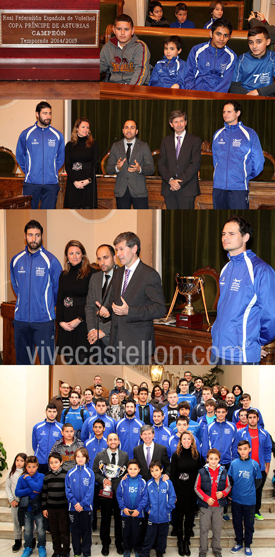 El Club Voleibol Mediterráneo visita el Ayuntamiento de Castellón