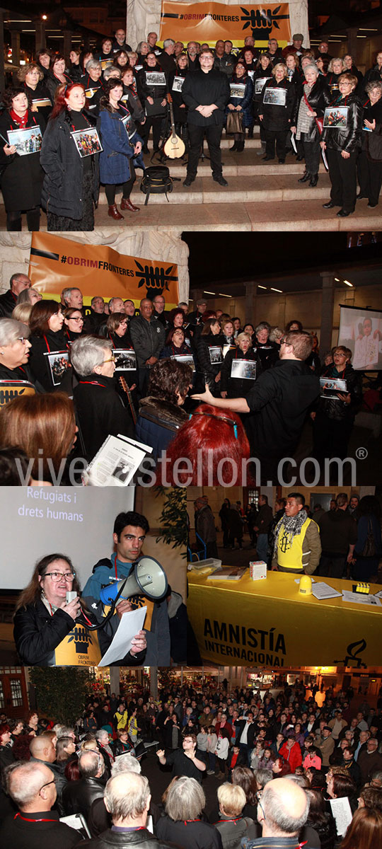 Acción en Castellón en el Día de los derechos humanos