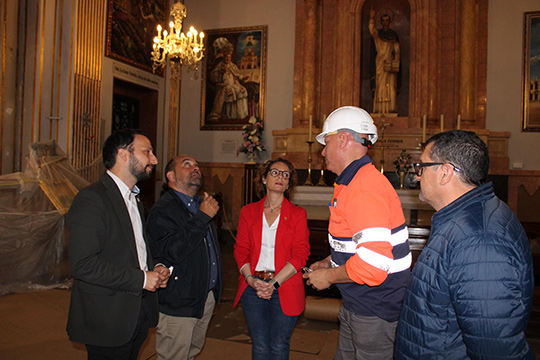 El gobierno municipal acomete obras de mejora en el altar y la cúpula de la basílica del Lledó para volver a recibir a la patrona el 5 de mayo