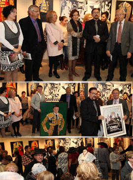 Inauguración de la exposición de Manuel Franch, Pepe Mora y Alejandrina Pitarch contra el cáncer