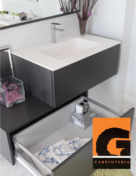 Mueble de baño en oferta de exposición en Carpintería Santiago García