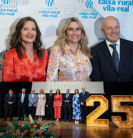 La presidenta de la Diputación de Castellón participa en la Gala de celebración del 25 aniversario de la Fundació Caixa Rural Vila-real