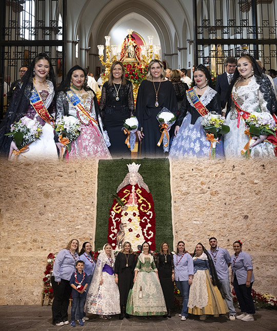 Marta Barrachina comparte con los almassorins el fervor a su patrona Santa Quiteria en el traslado de la imagen