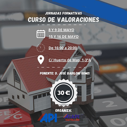 Jornadas formativas, curso de valoraciones, organizadas por API