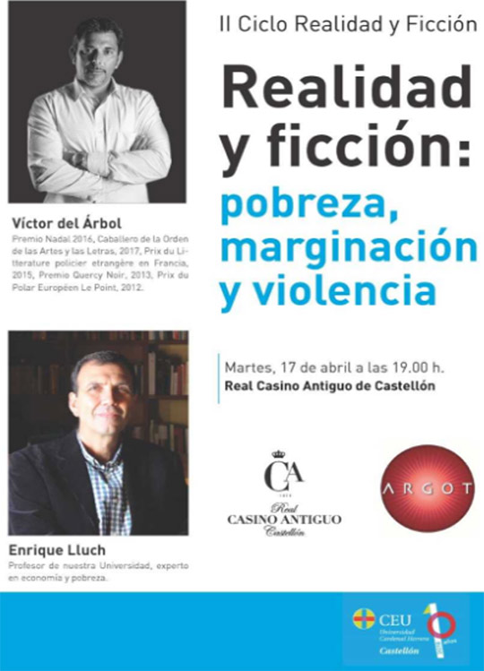 El premio Nadal Víctor del Árbol participa en una charla-coloquio en el Real Casino de Castellón El premio Nadal Víctor del Árbol participa en una charla-coloquio en el Real Casino de Castellón