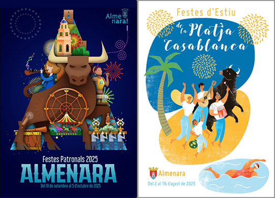 Almenara presenta los carteles oficiales anunciadores de las Fiestas Patronales y de  las Fiestas de Verano de la Playa Casablanca