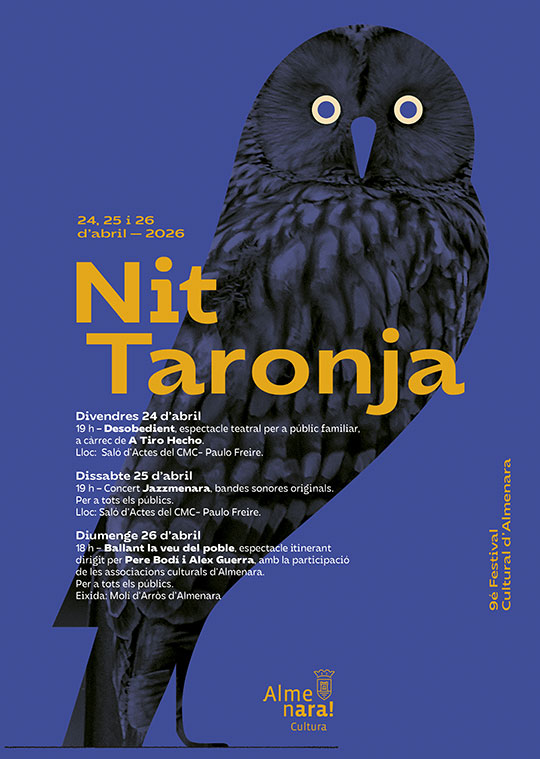 La Nit Taronja llenará Almenara de teatro, jazz y cultura durante el fin de semana del 24 al 26 de abril