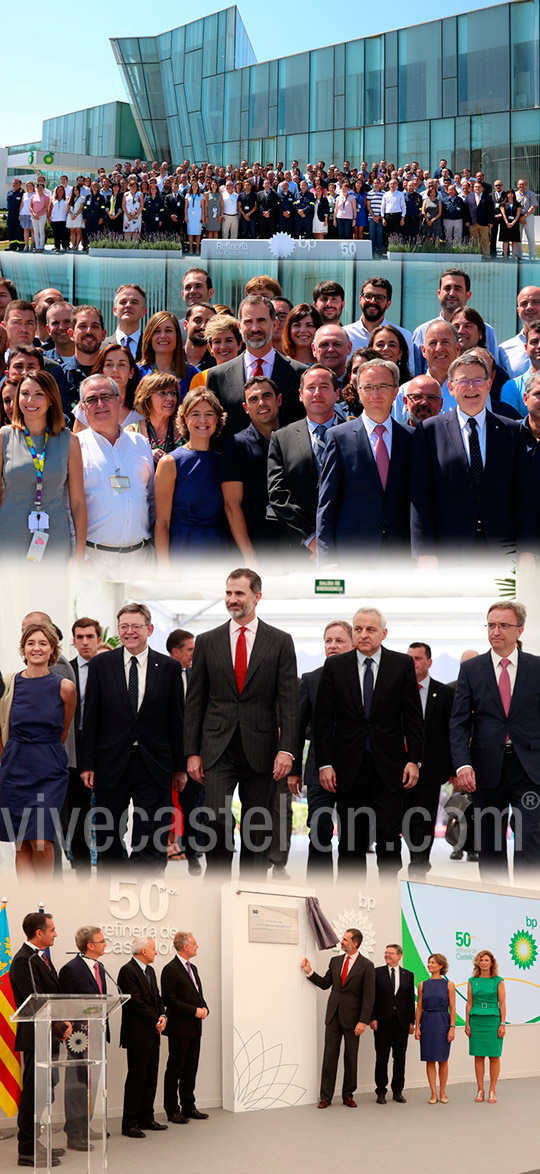 El Rey Felipe VI visita la refinería BP Castellón con motivo del 50 aniversario