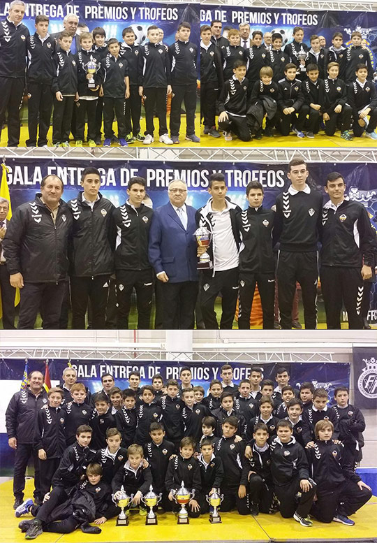 La cantera del CD Castellón, premiada en la Gala del Fútbol Base