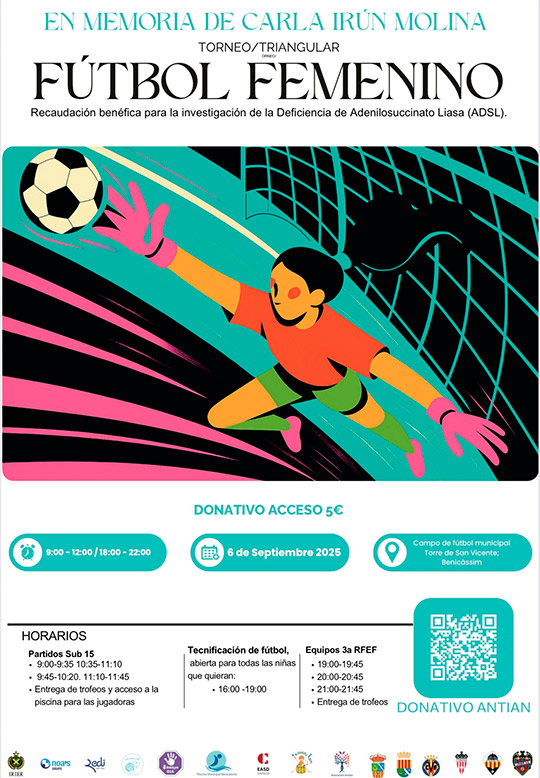 L’Escola d’Art i Superior de Disseny de Castelló colabora este sábado en el triangular solidario de fútbol femenino a beneficio de la lucha contra la ADSL L’Escola d’Art i Superior de Disseny de Castelló colabora este sábado en el triangular solidario de fútbol femenino a beneficio de la lucha contra la ADSL
