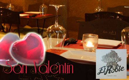 Menús románticos El Roble para San Valentín Menús románticos El Roble para San Valentín