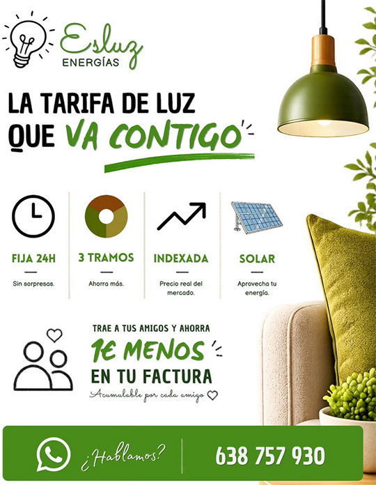 Esluz Energías, la tarifa de luz que va contigo