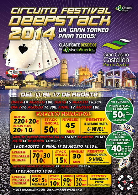 El Gran Casino Castellón se convierte en visita obligada en agosto con el circuito festival Deepstack