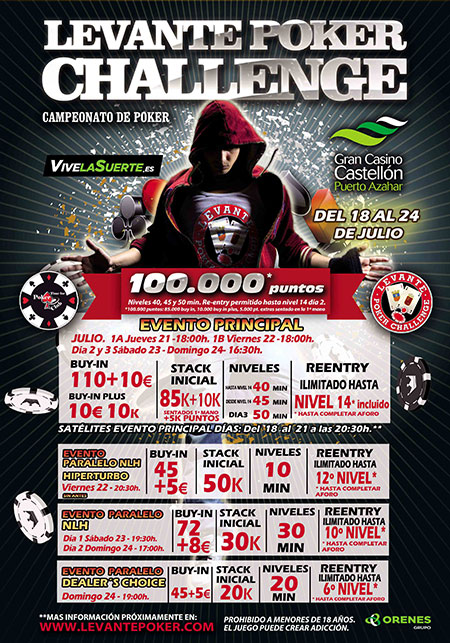 El Gran Casino Castellón acoge el Levante Poker Challenge