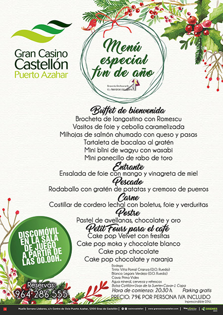 ¡Vive un Fin de Año diferente en el Gran Casino Castellón! 