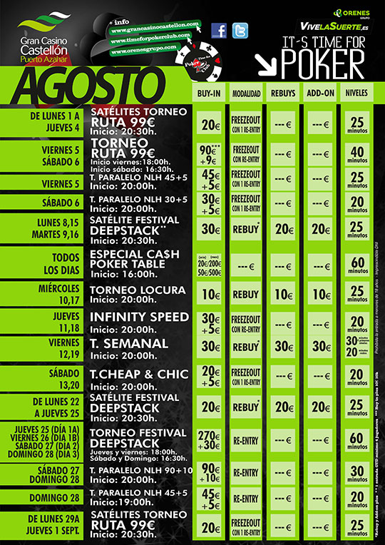 El Gran Casino Castellón se prepara para recibir el Circuito Festival DeepStack de agosto El Gran Casino Castellón se prepara para recibir el Circuito Festival DeepStack de agosto