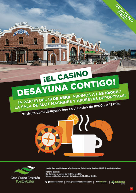 El Gran Casino Castellón abrirá también por las mañana a partir del próximo 18 de abril 
