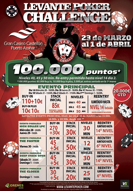El Levante Poker Challenge en el Gran Casino Castellón