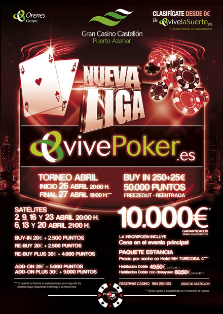 La II edición de la liga vivepoker del Gran Casino Castellón comienza este viernes