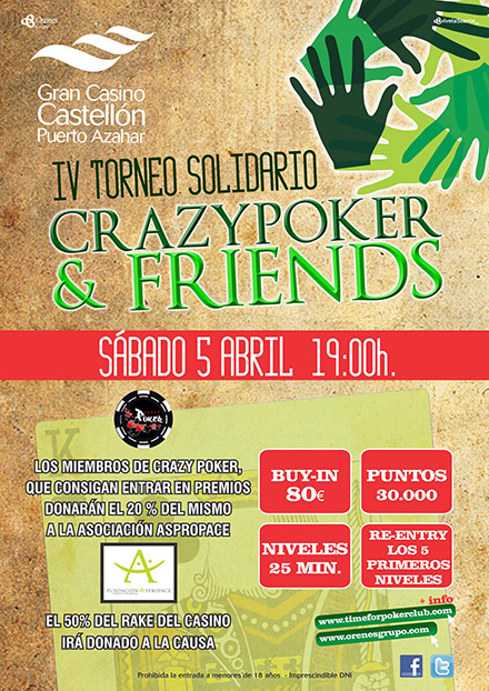 IV Torneo solidario crazypoker&friends en el Gran Casino Castellón 