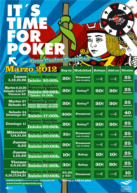Más poker en el mes de la primavera en el Gran Casino Castellón Más poker en el mes de la primavera en el Gran Casino Castellón