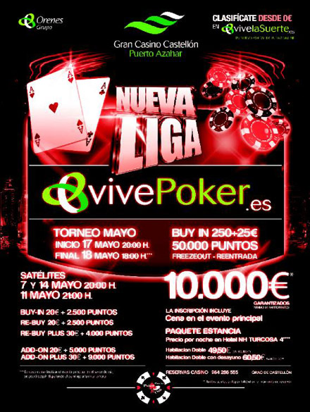 Nueva edición de la Liga vivepoker en el Gran Casino Castellón 