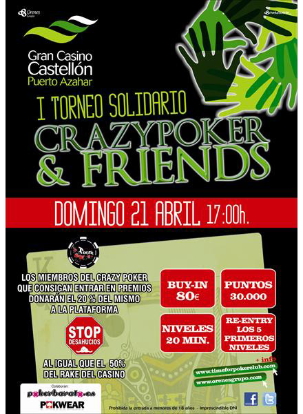 I Torneo solidario Crazypoker&friends en el Gran Casino Castellón 
