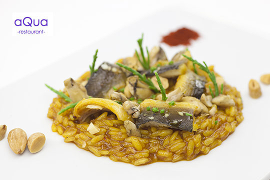 Menú especial en el restaurante aQua para las jornadas gastronómicas del Arroz y del vino 