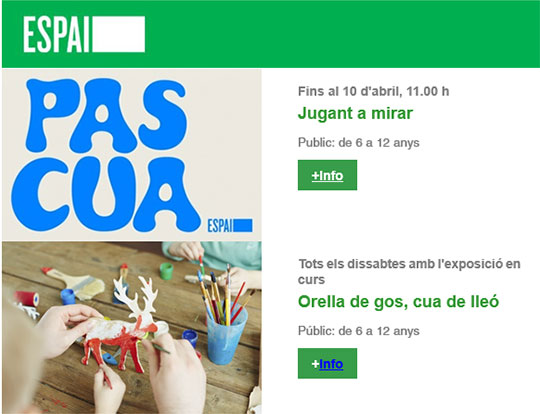 Programación semanal de los espacios del IVC en Castelló y Peñíscola