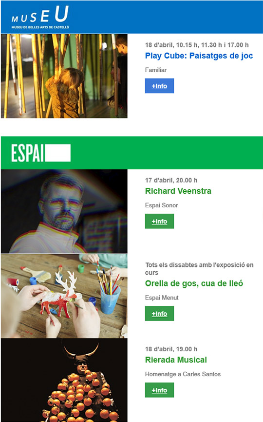  ¡No os perdáis la programación de la semana en Castelló! 