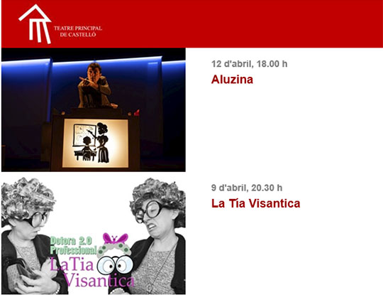 Programación semanal de los espacios del IVC en Castelló y Peñíscola