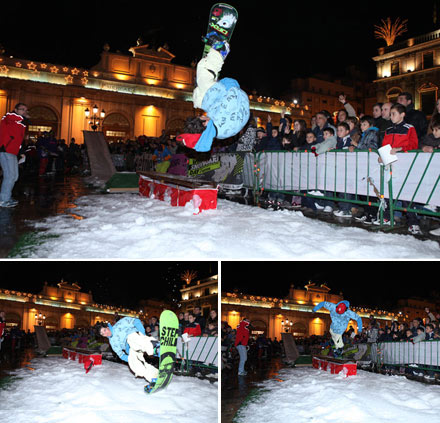 snowboard en la plaza mayor de castellon