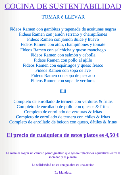 La Manduca cocina de sustentabilidad La Manduca cocina de sustentabilidad