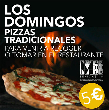 Los domingos pizzas a 5€ en La Manduca de Benicàssim