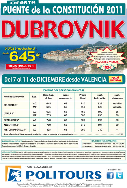 Viaja a Dubrovnik en el puente de la Constitución Viaja a Dubrovnik en el puente de la Constitución, Castellón