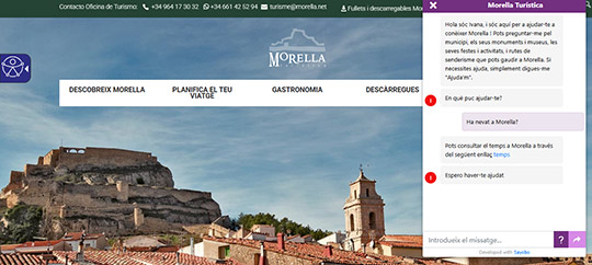 Ivana, el asistente con IA que informa a los y las visitantes en la web de Morella Turística