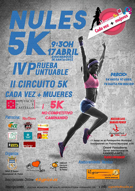 II Circuito 5K ‘Cada vez + mujeres’ el domingo en Nules