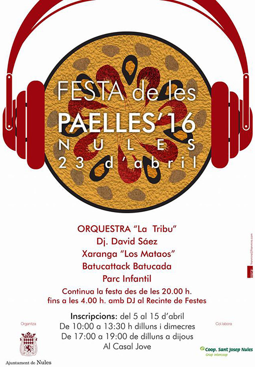 Fiesta de las paellas en Nules, sábado 23 de abril 