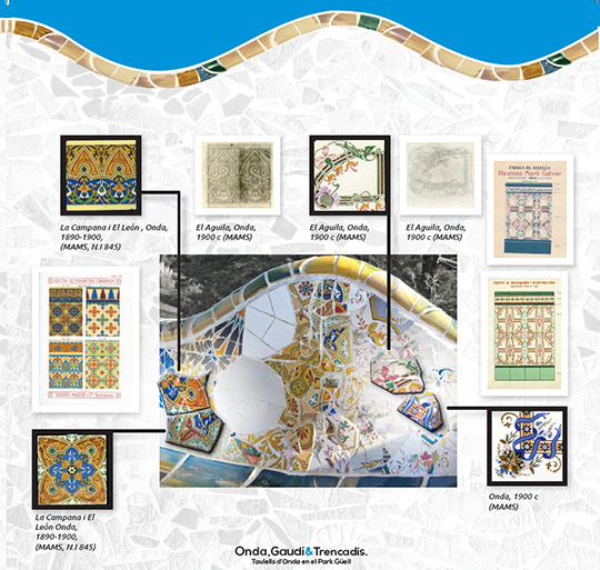 Onda, Gaudí & Trencadís. Azulejos de Onda en el Park Güell Onda, Gaudí & Trencadís. Azulejos de Onda en el Park Güell