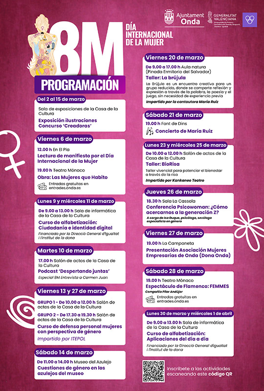 programación completa del 8M en Onda