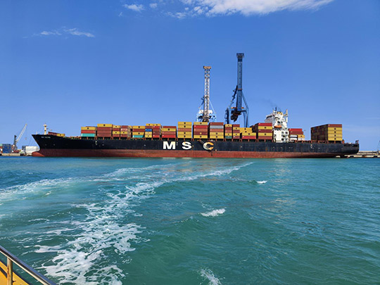 Escala en PortCastelló el primer MSC que enlaza al puerto con Marruecos