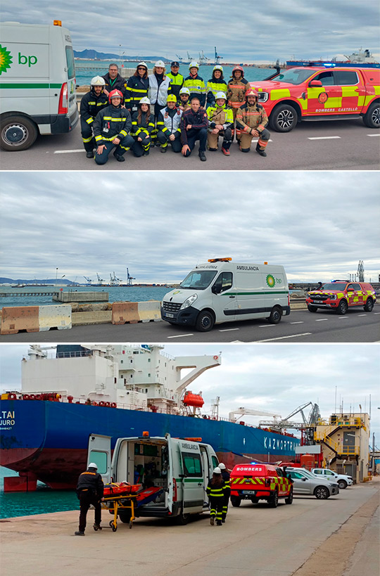 PortCastelló activa su plan de autoprotección en un simulacro en la dársena sur