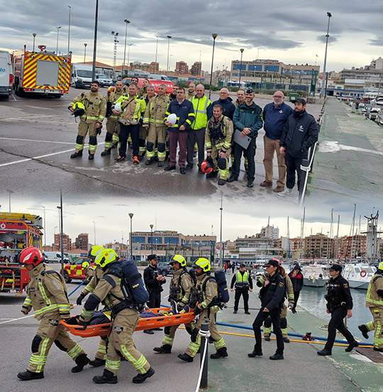 PortCastelló y Club Náutico realizan un simulacro para evaluar su capacidad de coordinación y respuesta en emergencias