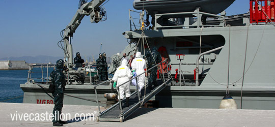 Simulacro en el puerto de Castellón con protocolo de incidente sanitario infeccioso Simulacro en el puerto de Castellón con protocolo de incidente sanitario infeccioso