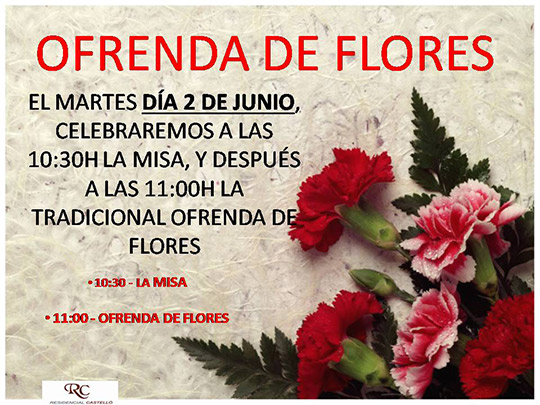 Ofrenda de flores en Residencial Castellón