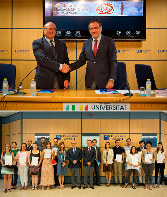 Entrega de 17 becas de postgrado de la UJI y la Fundación Balaguer-Gonel Hermanos