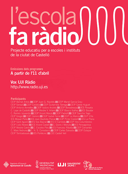 L´escola fa ràdio, programas de la campaña educativa, se escucharán en la web de Vox UJI Radio