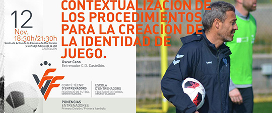 Óscar Cano ofrecerá una conferencia el próximo 12 de noviembre en la UJI Óscar Cano ofrecerá una conferencia el próximo 12 de noviembre en la UJI