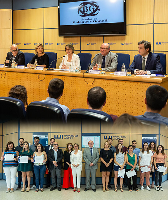 La UJI y la Fundación Balaguer-Gonel Hermanos entregan 21 becas para estudiantado de posgrado y doctorado